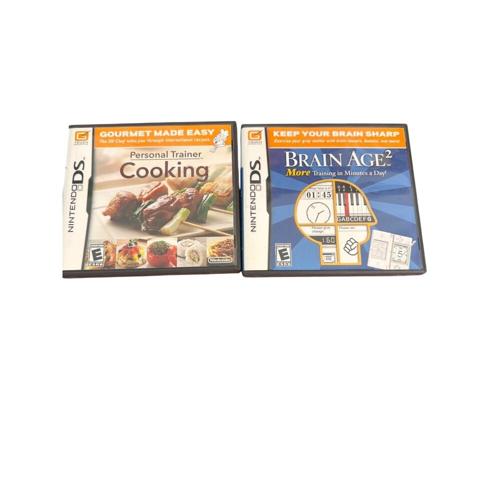 Nintendo DS 2 Game Lot Personal Trainer Cooking & Brain Age 2 Orignal Case